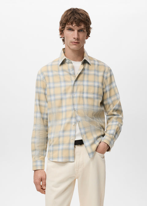 Mango shirt sohoa in pastel yellow