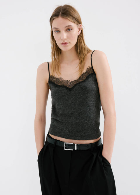 Mango top verona in dark vigore grey