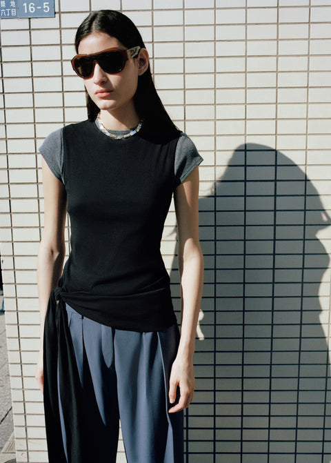 Mango top lua in black