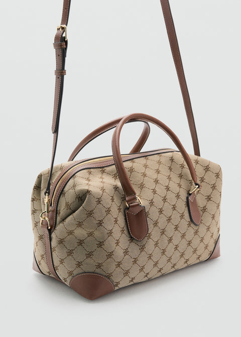 Mango bowling bag deniz in leather