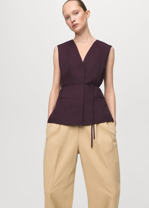 Mango blouse cherry in eggplant