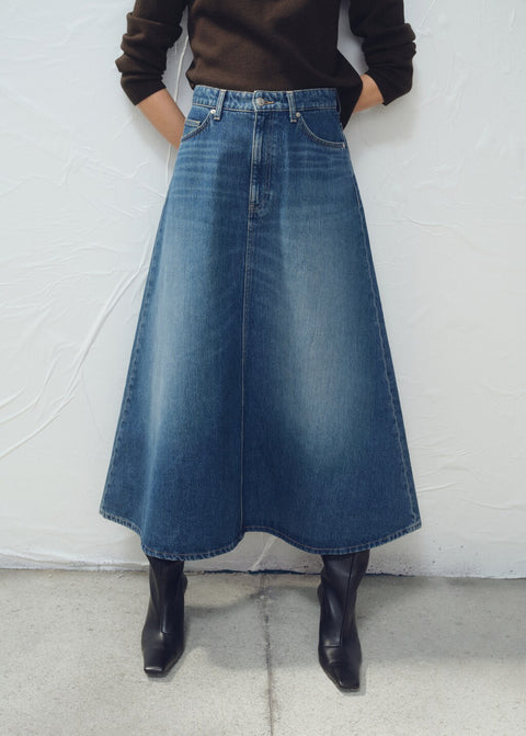 Mango skirt harper in dark denim
