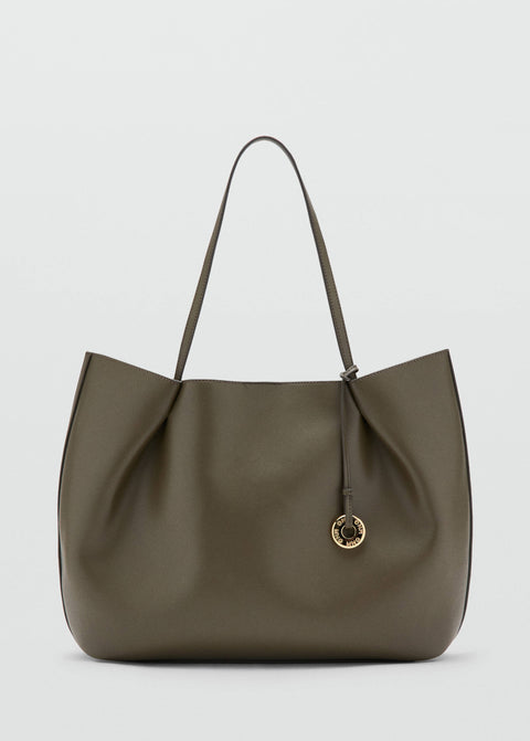 Mango large bag isabel in khaki