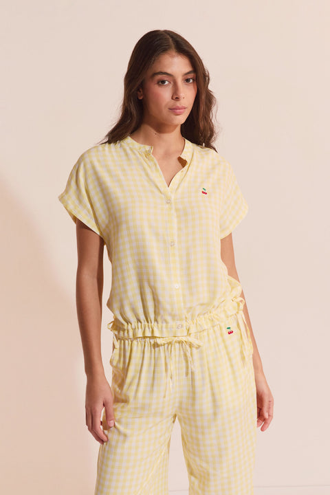 Etam brise - chemise mc in jaune vif