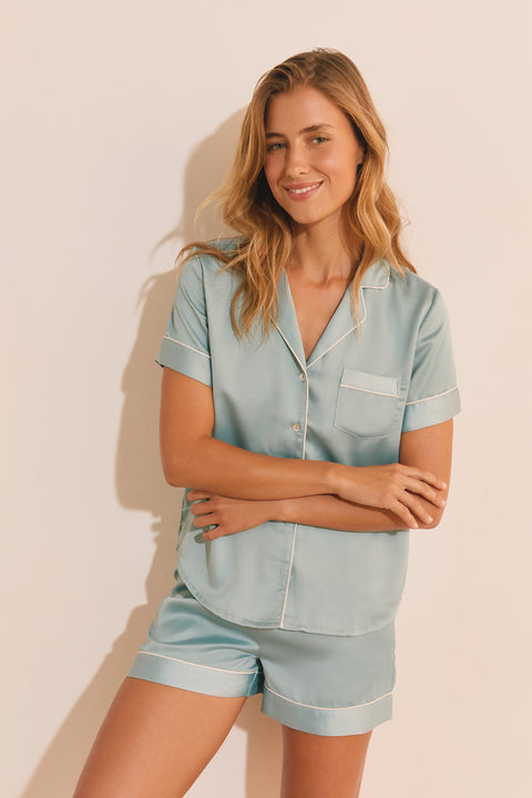 Etam gia - chemise mc spe in bleu azur