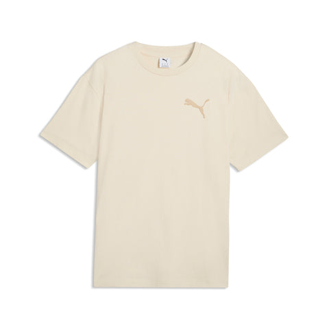 PUMA essentials elevated cat logo relaxed tee men in alpine snow