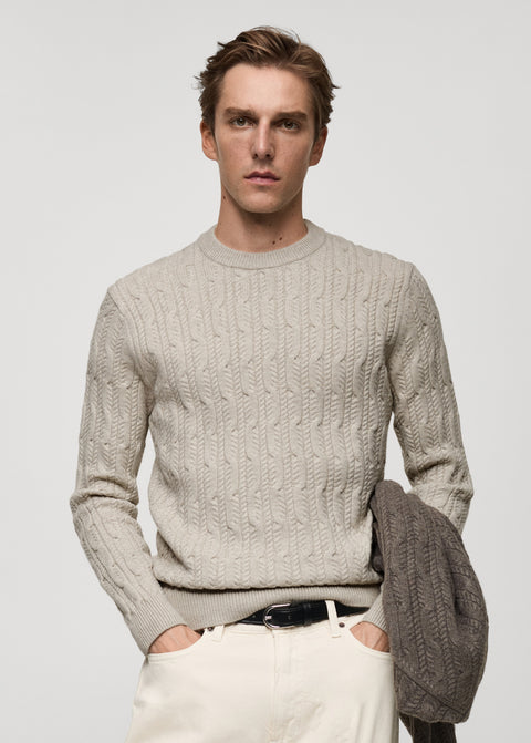 Mango sweater koipe in light vigore grey