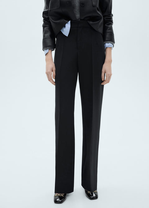 Mango trousers mili in black
