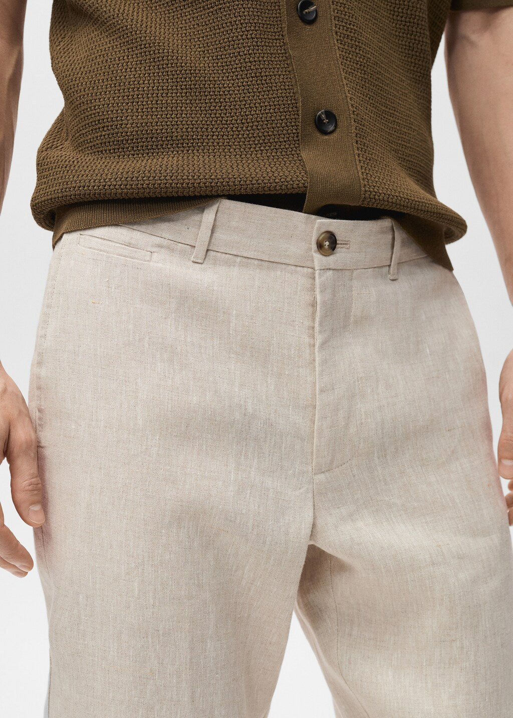 Mango trousers oyster in raw/unbleached - D1