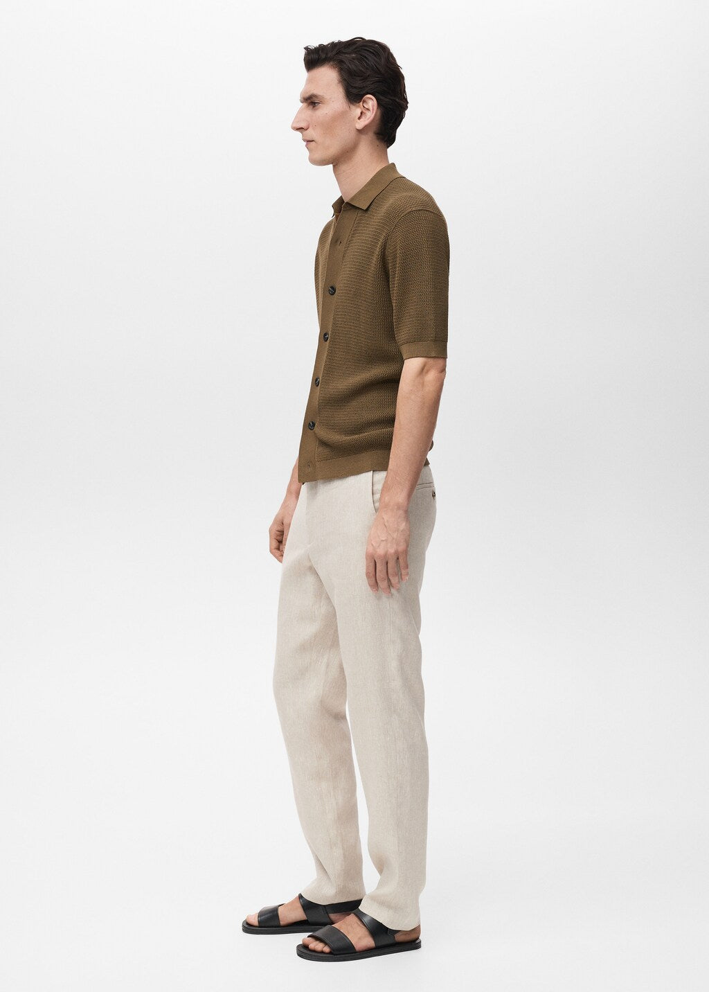 Mango trousers oyster in raw/unbleached - D2