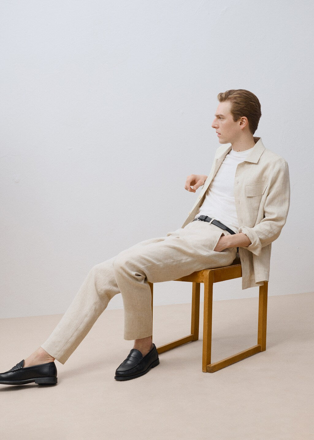 Mango trousers oyster in raw/unbleached - D5