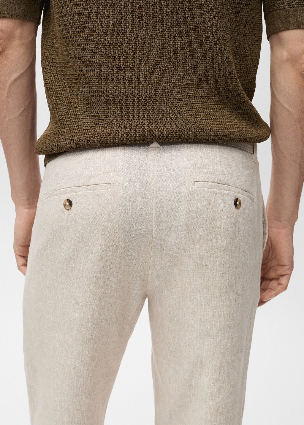 Mango trousers oyster in raw/unbleached - D6