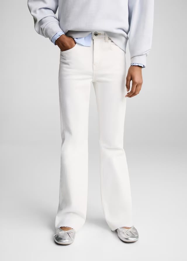 Mango jeans flarexl8 in off white