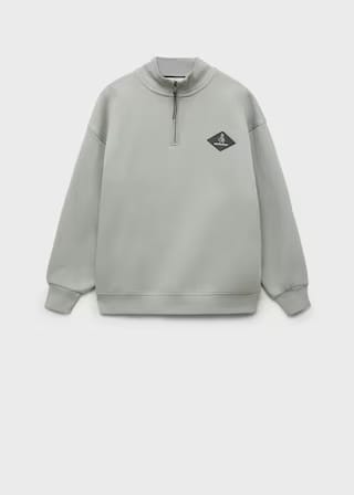 Mango sweatshirt point in green