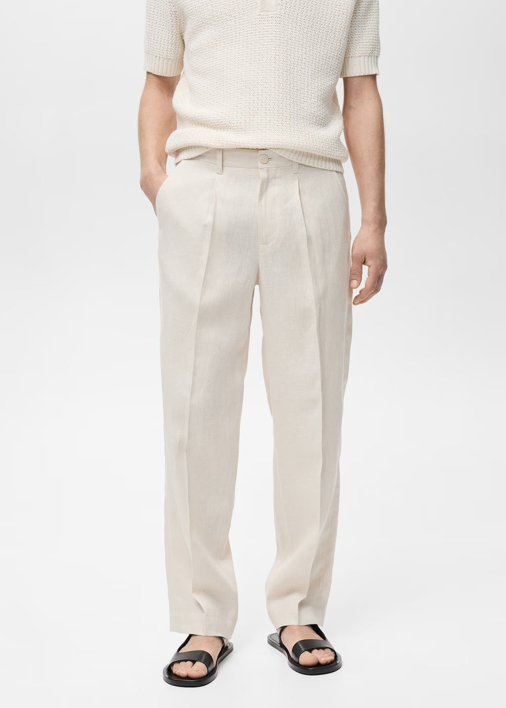 Mango trousers nikos in ivory