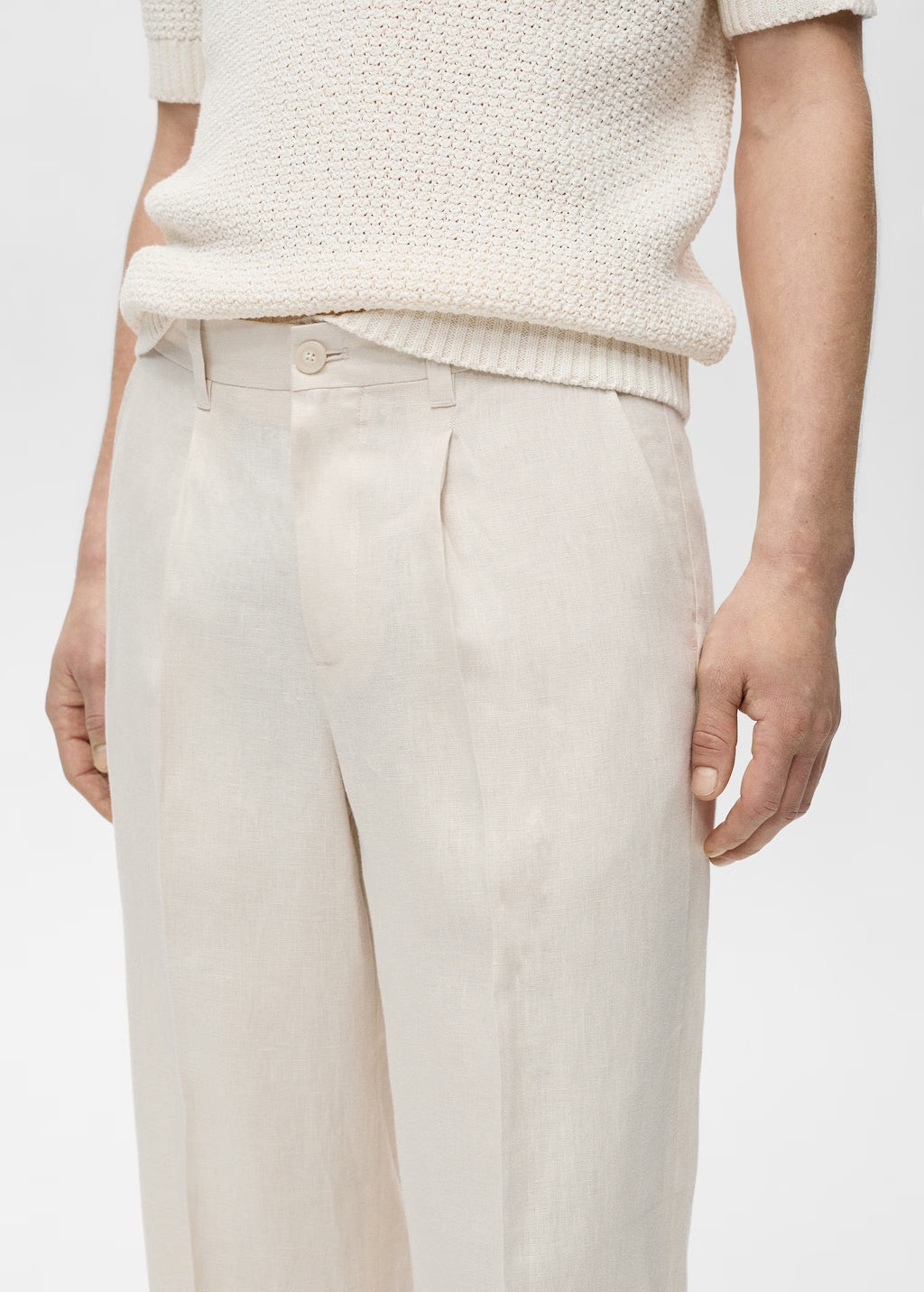 Mango trousers nikos in ivory - D1
