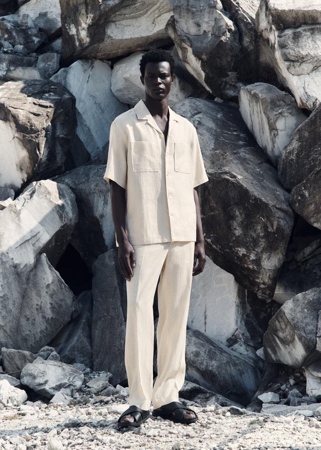 Mango trousers nikos in ivory - D3