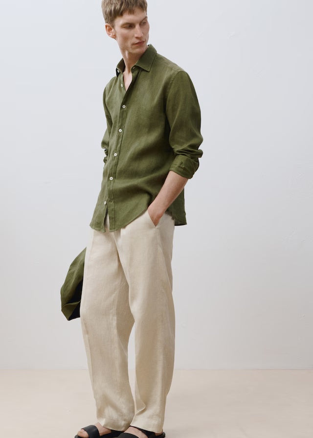 Mango trousers nikos in ivory - D5