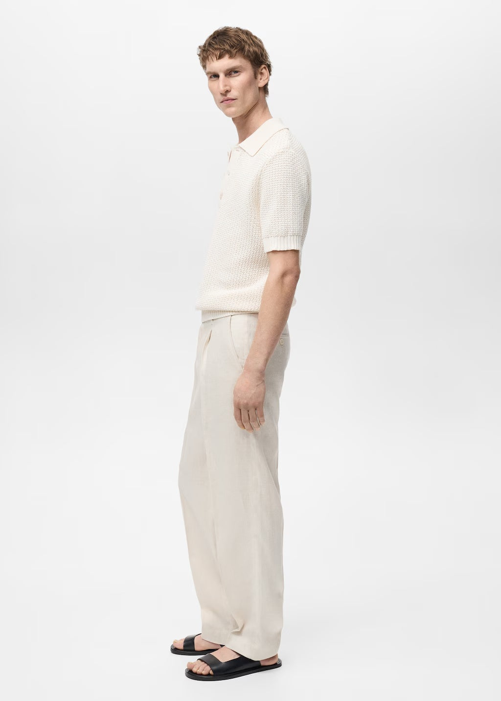 Mango trousers nikos in ivory - D6