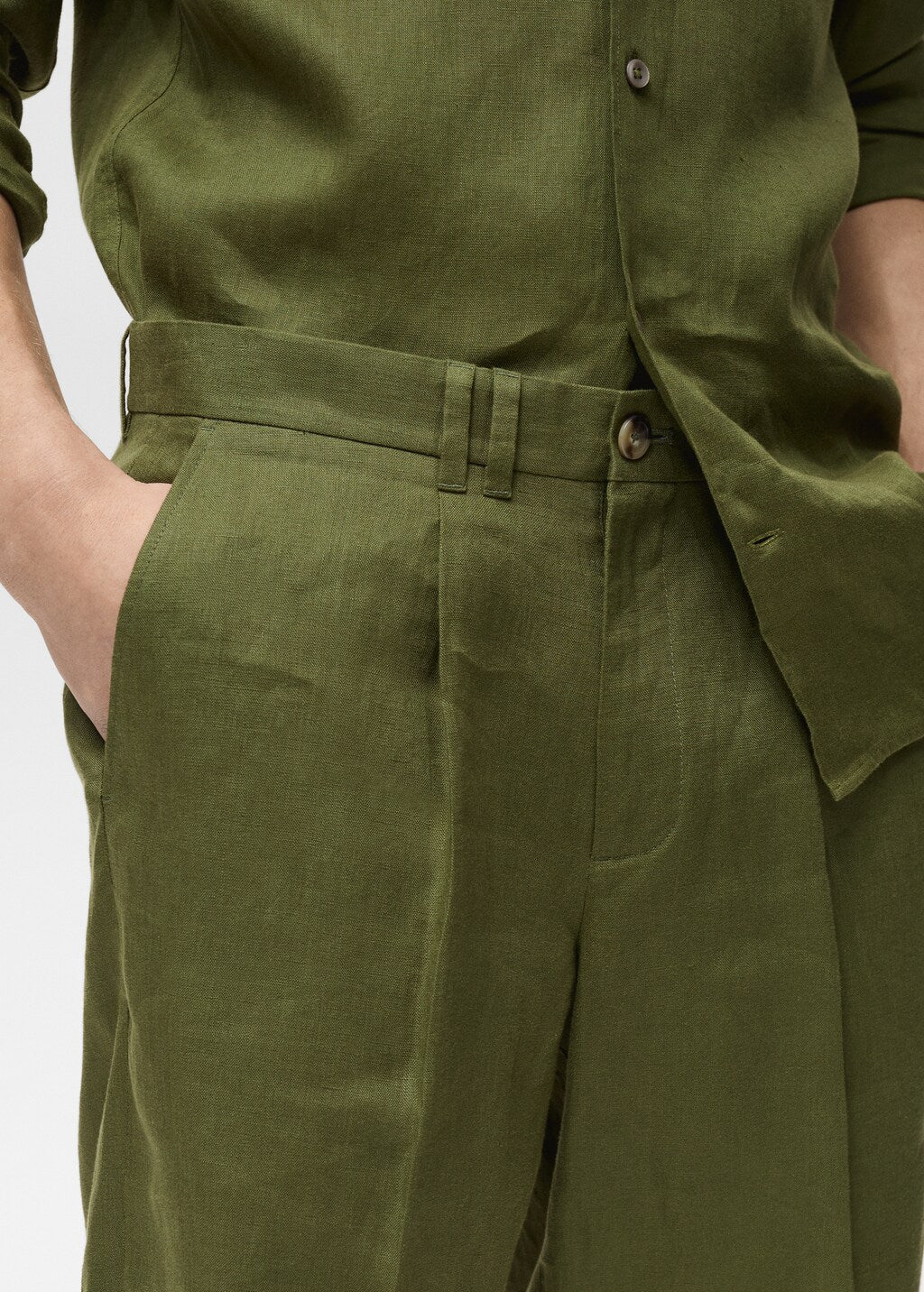 Mango bermudas yorgos in green - D1