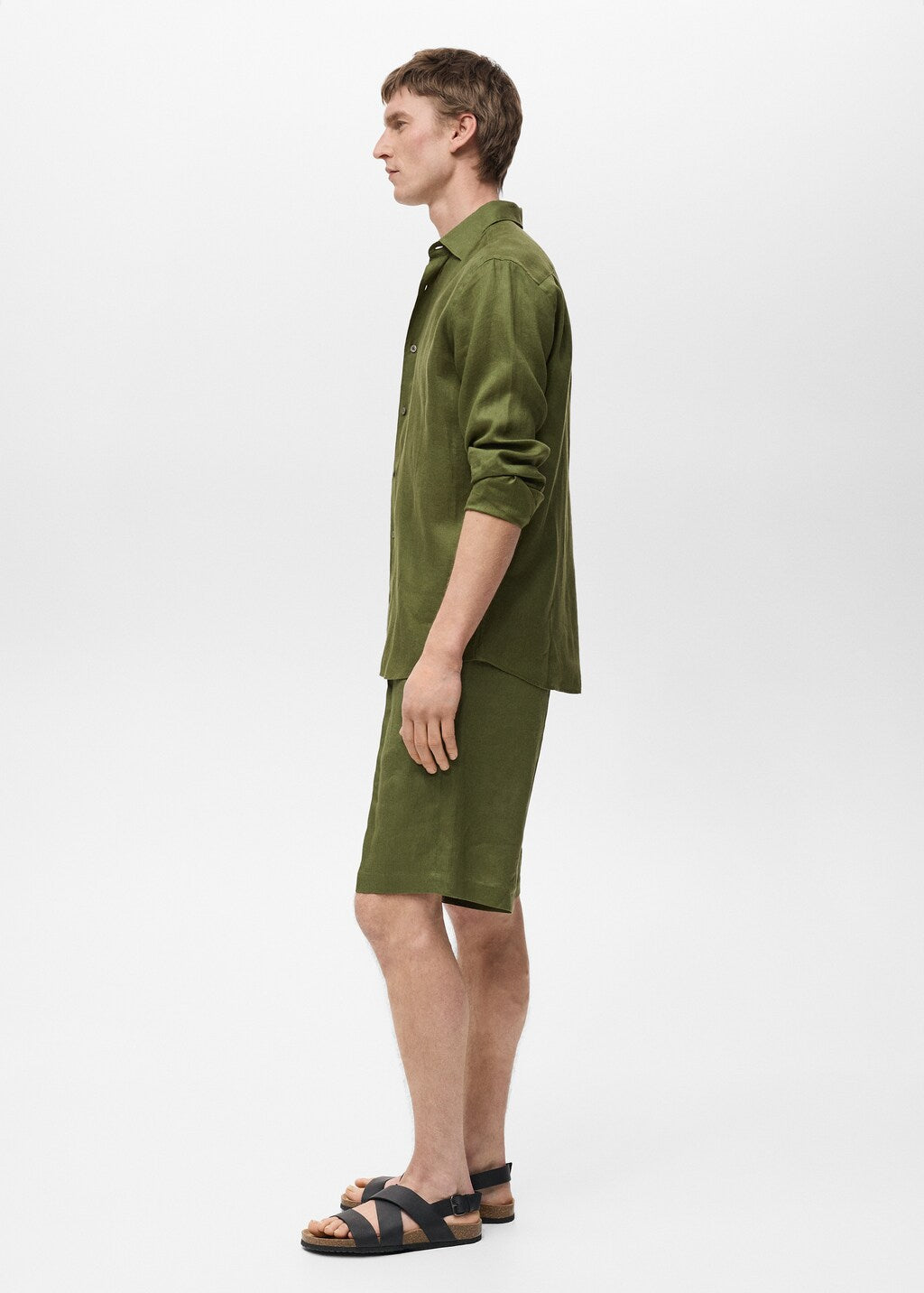 Mango bermudas yorgos in green - D2