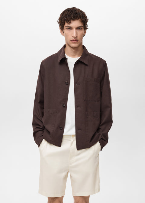 Mango jacket lacaz in chocolate