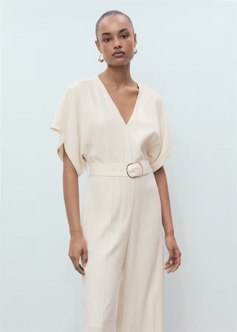 Mango jumpsuit junny in raw/unbleached