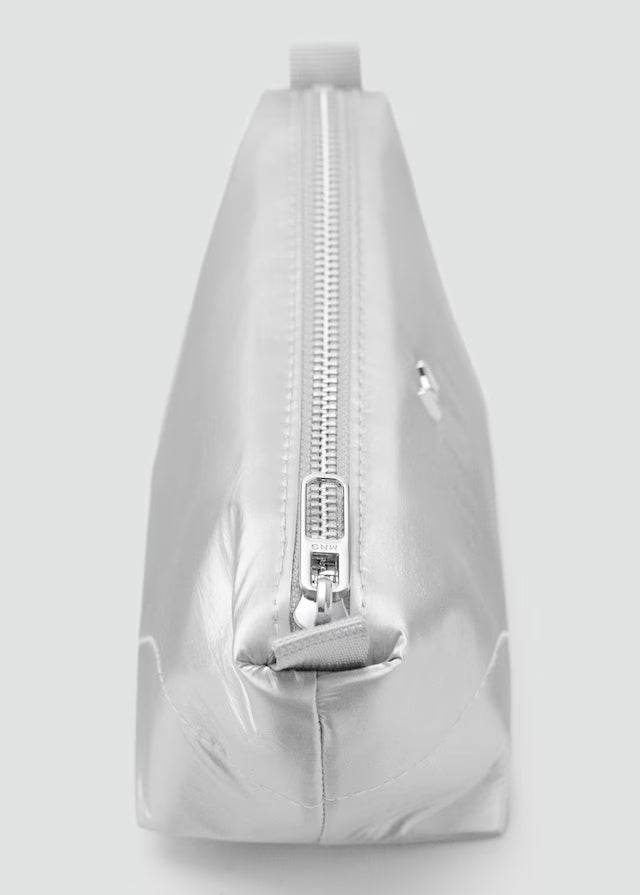 Mango cosmetic bag melon in silver - D1