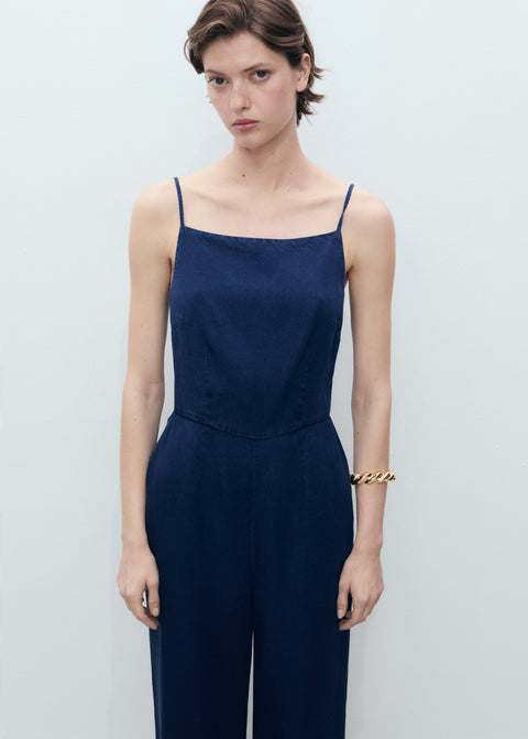 Mango jumpsuit creta in dark denim