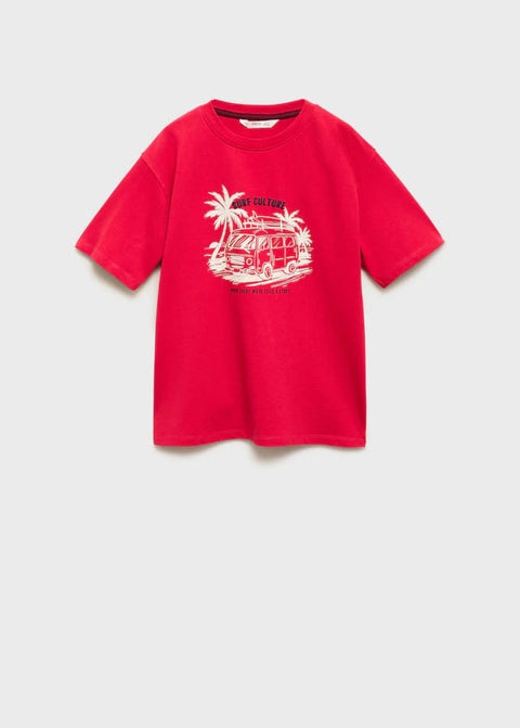 Mango t-shirt vancy in red