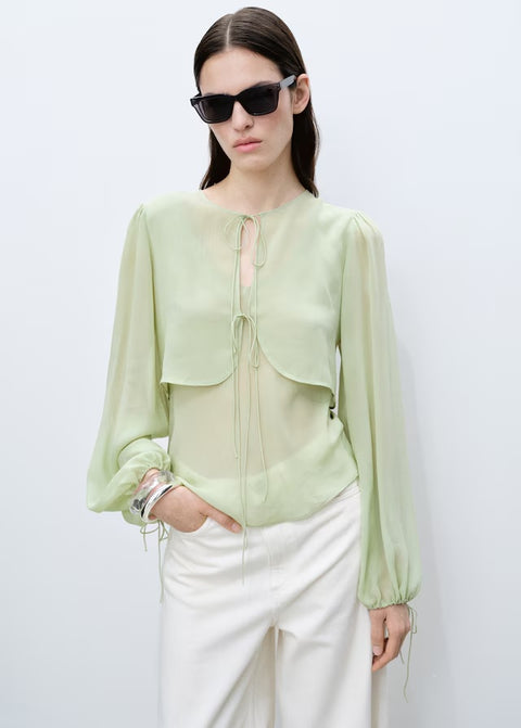 Mango blouse springy in green