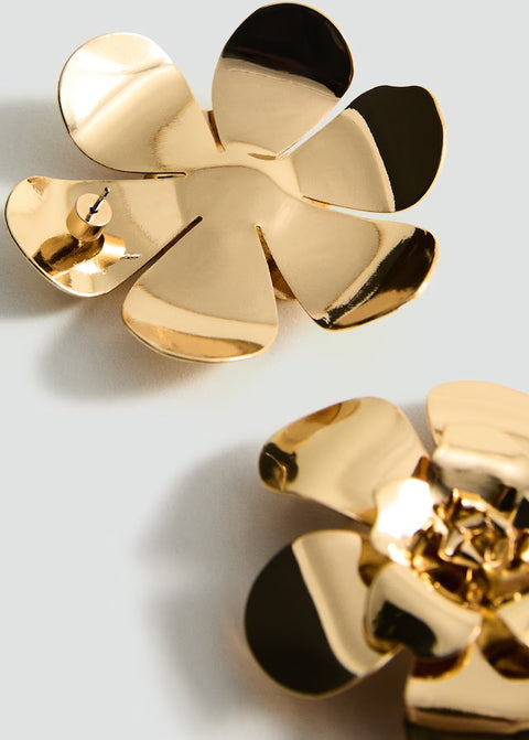 Mango earrings camelia in gold