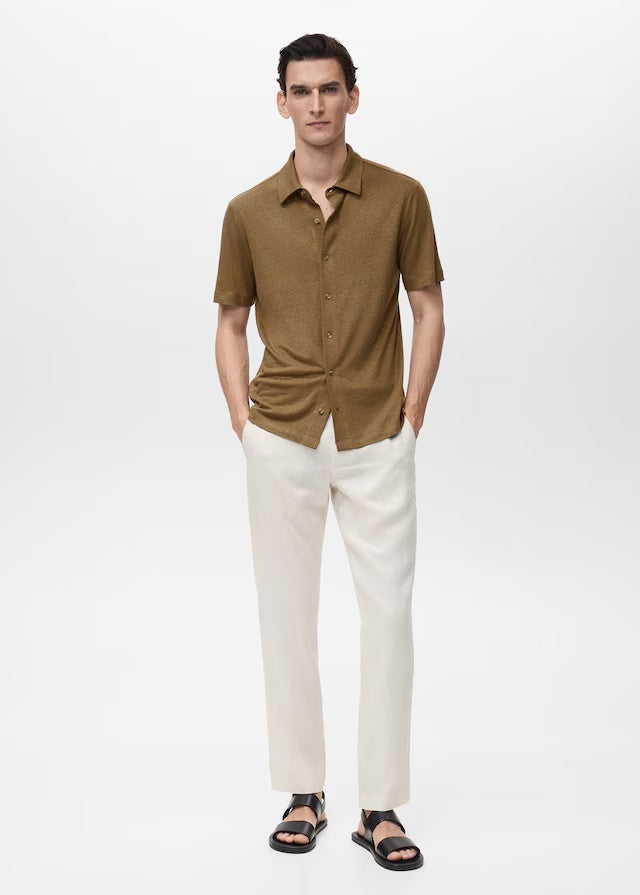 Mango poloshirt ricard in khaki - 99999999_01