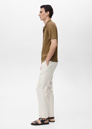 Mango poloshirt ricard in khaki - D2