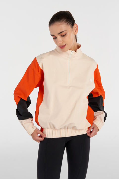 Hummel hmlSAGE zip neck sweatshirt in whitecap grey
