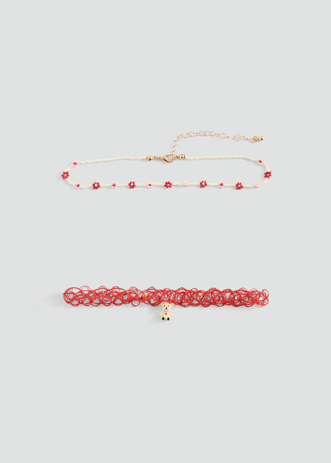 Mango necklace cbear in red