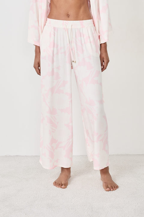 Etam magnolia - pantalon 7/8 spe in rose print