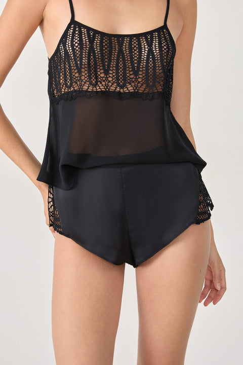 Etam virtuose satin - short in black