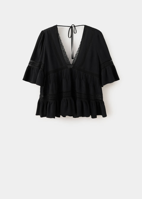 Mango blouse lou in black
