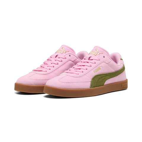 PUMA club II era sneakers unisex (400717) in pink shimmer and olive green