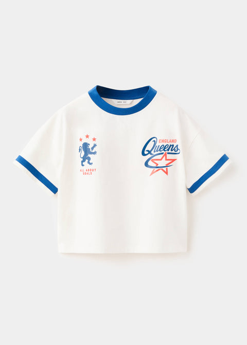 Mango t-shirt england in off white