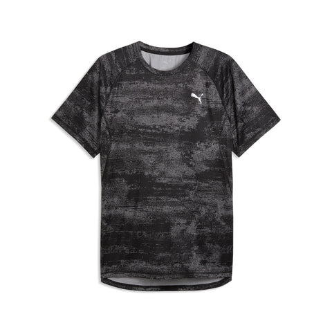PUMA run velocity printed tee men in black