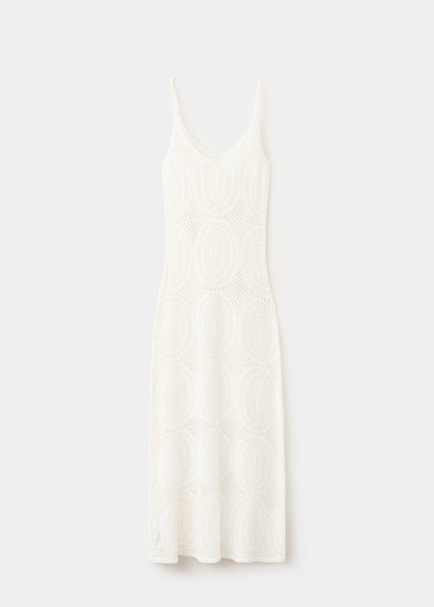 Mango vestido boniato in white