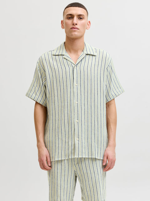JACK & JONES JORCOBA stripe resort shirt in cedar