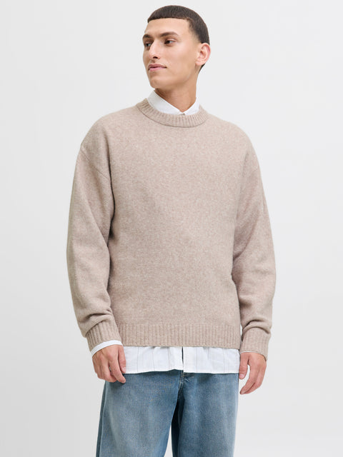 JACK & JONES JJESOHO ollie knit crew neck in atmosphere