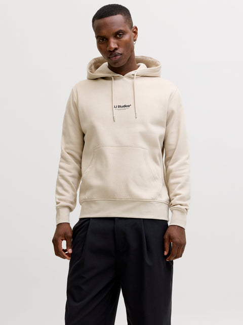 JACK & JONES JJESOHO sweat hood in moonbeam