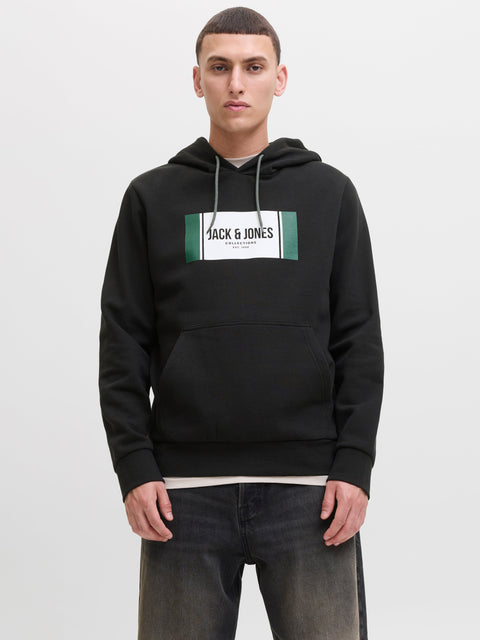JACK & JONES JJHAYATO sweat hood in black