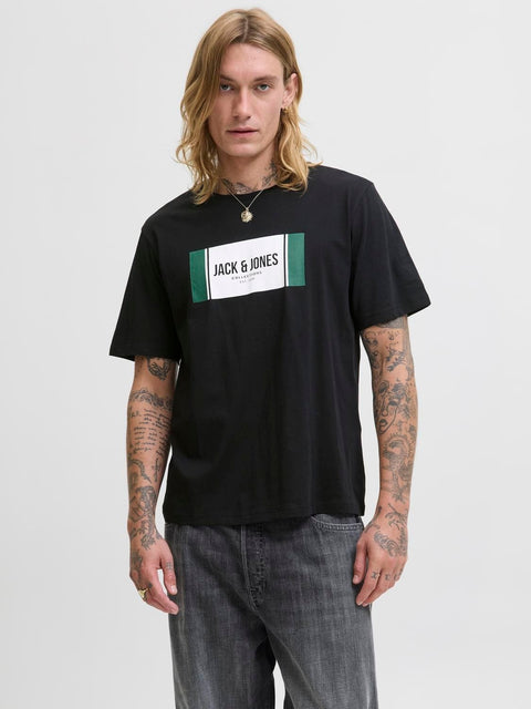 JACK & JONES JJHAYATO tee crew neck in black