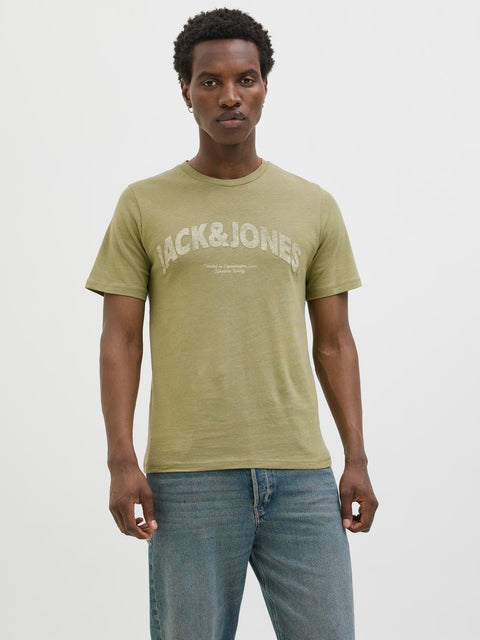 JACK & JONES JORALMERIA bold branding tee in cedar