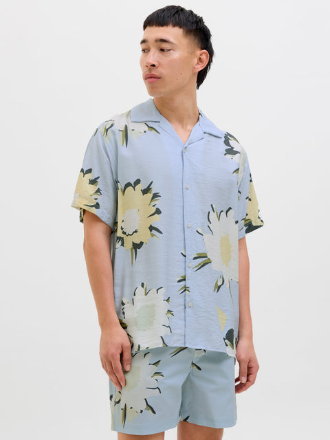JACK & JONES JORTAVIRA marshall aop shirt in skyway